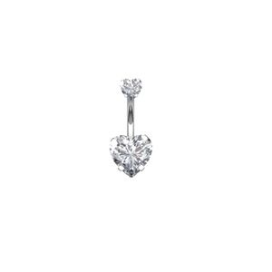 NEW Rhinestone Heart Belly Ring